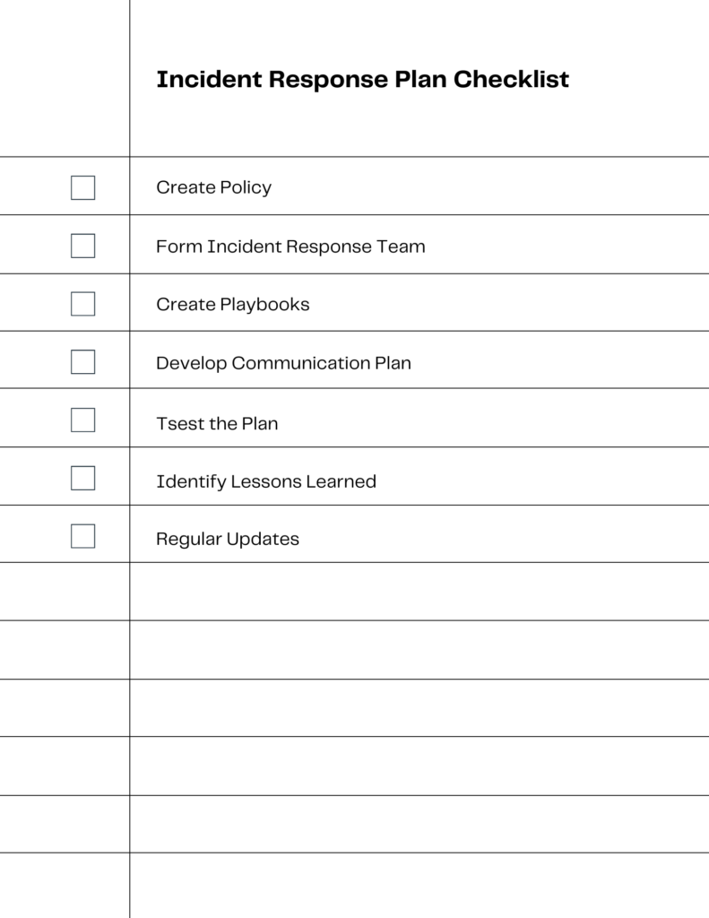 Incident Response Plan Checklist