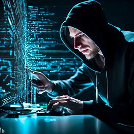 Hacker breaking into a network