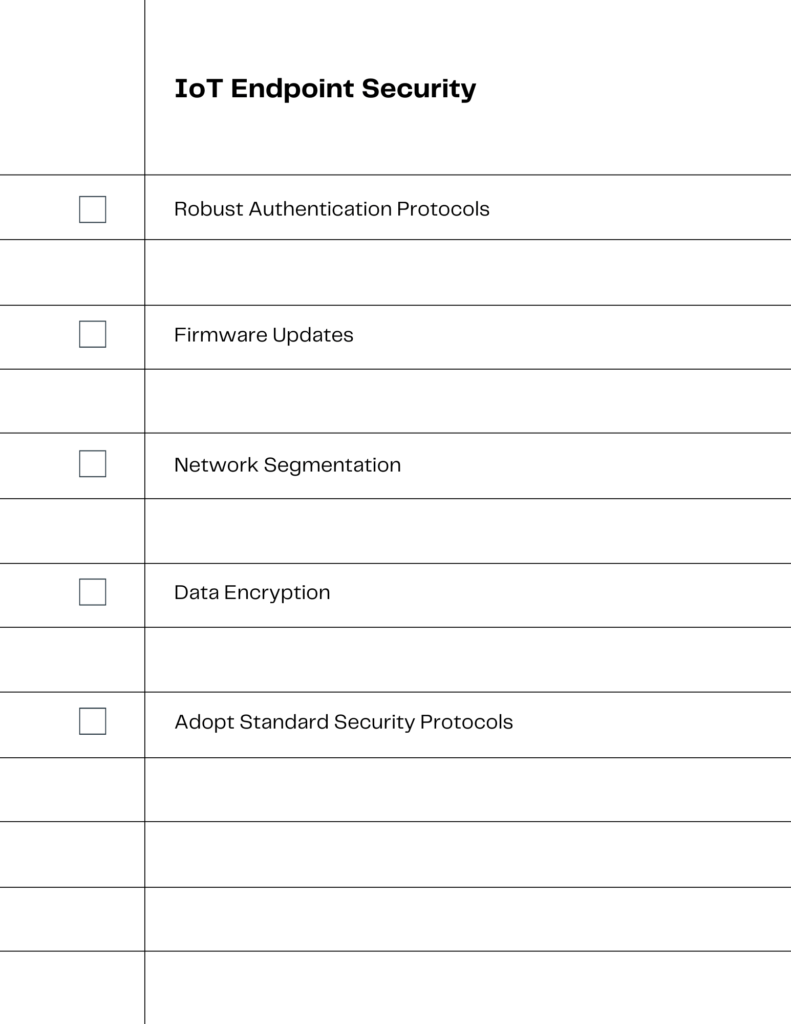 Best Practices IOT Security Checklist