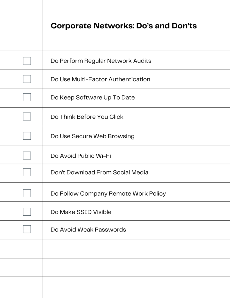 VPN Checklist Do's and Don'ts