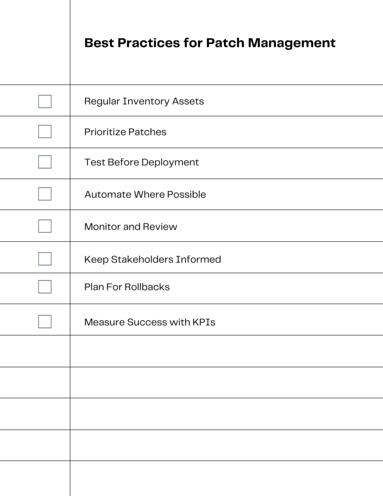 Best Practices for Patch Management